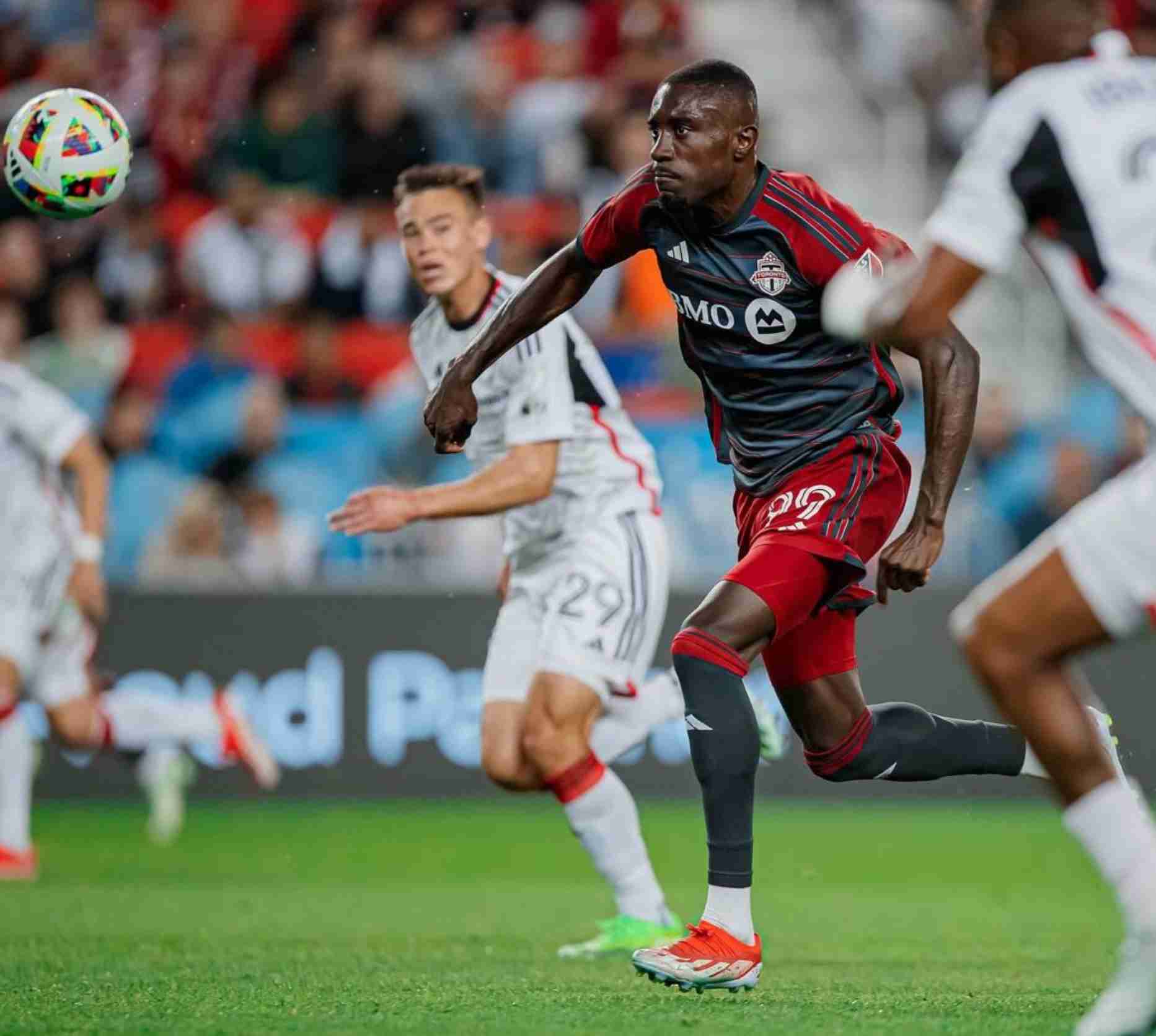 Toronto FC player Prince Ouwusu during a soccer game