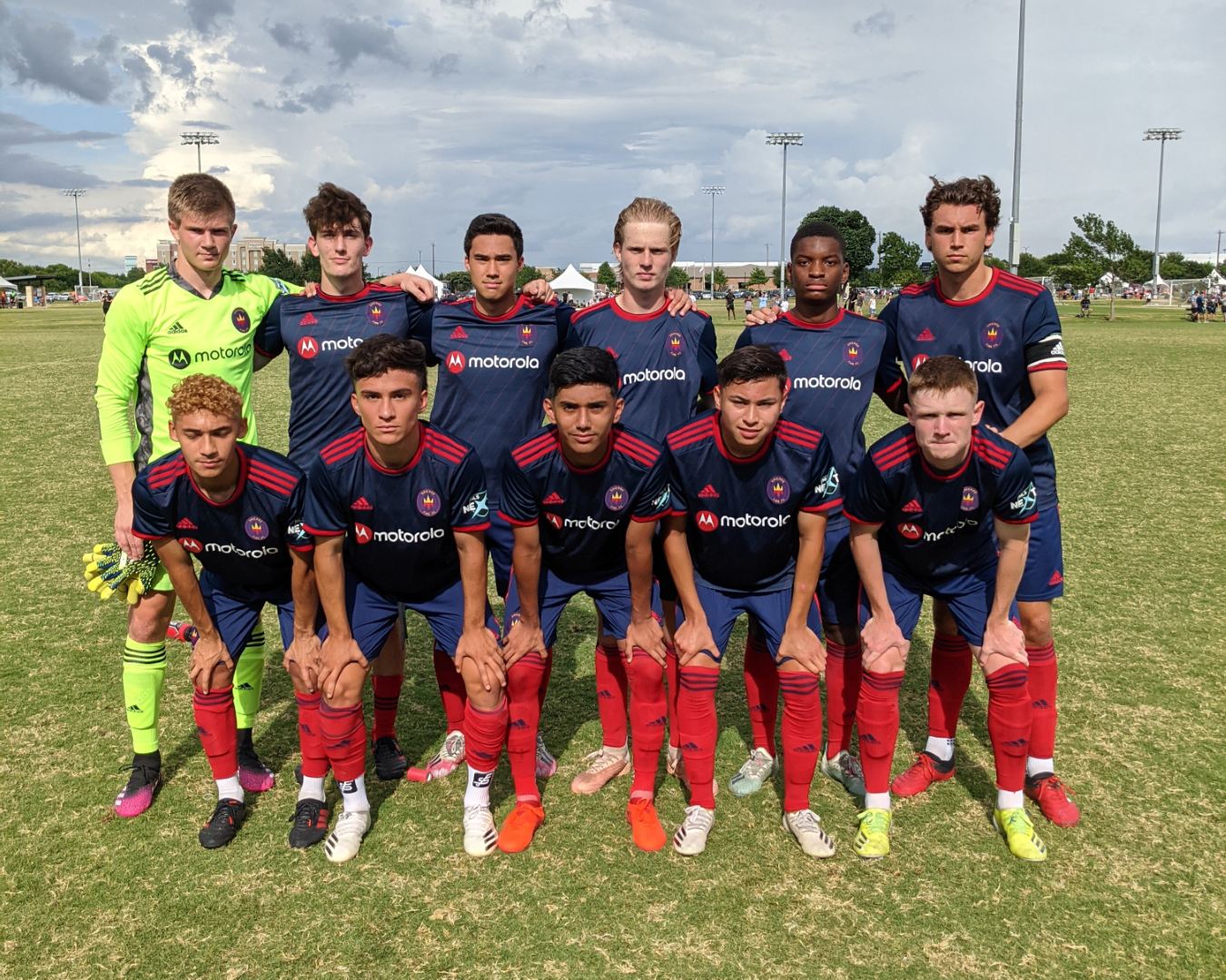 Academy Starting XI photo with Justin Reynolds, 2nd row 2nd from right, and Sergio Oregel Jr, front row center.
