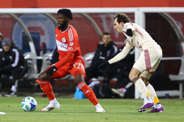 Mar 1, 2025; Chicago, Illinois, USA; Chicago Fire FC midfielder Jonathan Bamba (19) kicks the ball against D.C. United during